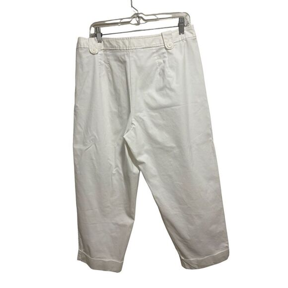 Talbots Women’s Pants Side Zip capri stretch White Size 16 - Picture 1 of 5